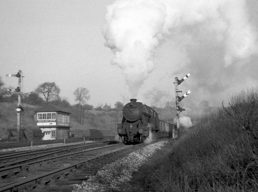 Steam hauled goods train at Knighton tunnel, Leicester
