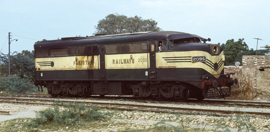 Alco built diesel locomotive, A1A-A1A class ARP-20, 2095 at Kotri Junction, Pakistan