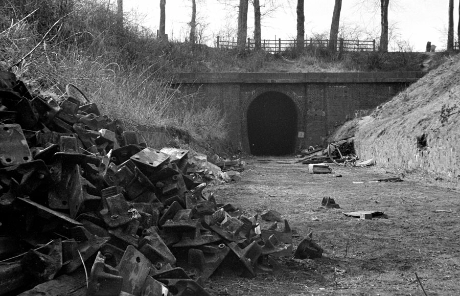 The east portal of Glenfield Tunnel, Leicester and Swannington Railway.