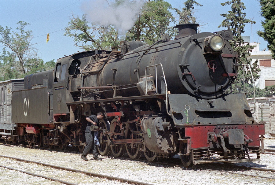 Steam locomotive 51 at Qasir, south of Amman, Hedjaz Railway, Jordan