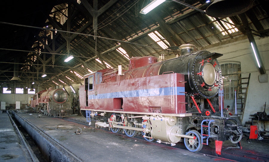 Steam locomotives in Amman shed, Hedjaz Railway, Jordan
