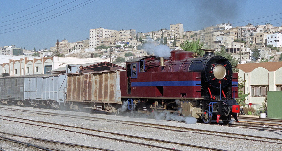 Steam locomotive 61 on a demonstration freight train, Hedjaz Railway, Jordan