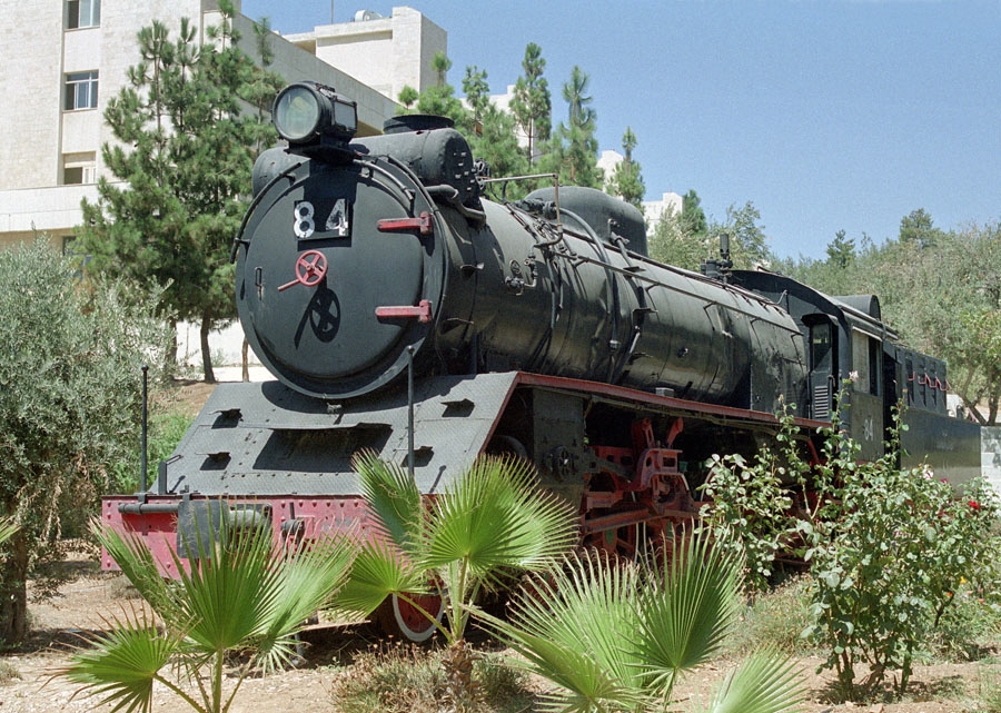 Steam locomotive 84 preserved at Amman University, Jordan