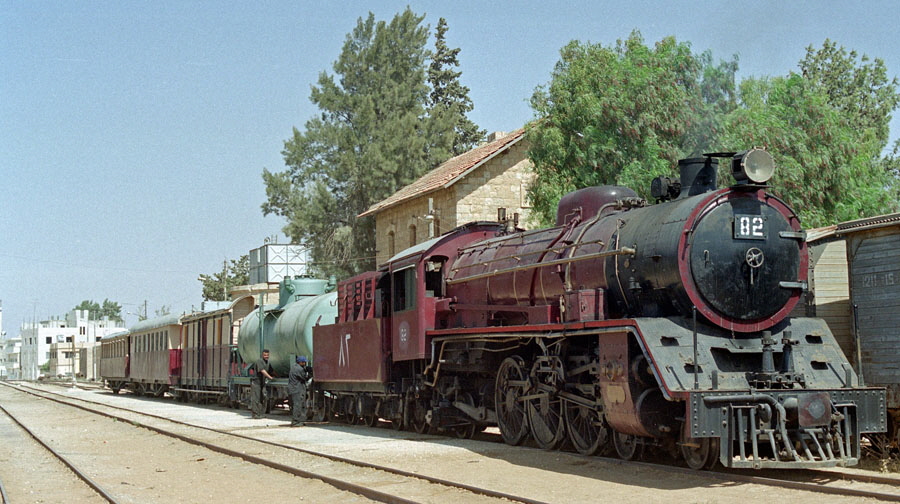 Steam train at Mafraq station, Hedjaz Railway, Jordan