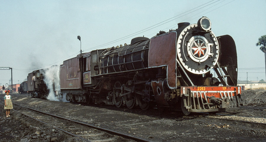 Metre gauge class YP 4-6-2 steam locomotive at Samastipur locomotive shed, India, 29th December 1993
